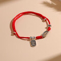 wholesale S925 Sterling Silver Abacus Red Rope Retro Bracelet, Niche Design for Birth Year Gift for Boyfriend/Girlfriend, Couple's Rope Bracelet-0-0
