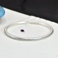 wholesale 999 Silver Retro Plum Blossom Open Bangle for Women, Engraved Pure Silver Artistic Vintage Style Student Bracelet Youthful Design-0-2