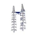 wholesale S925 silver jewelry, fashion evening banquet style, lightweight luxury tassel earrings, high-end earrings for women to match evening gowns-0-4