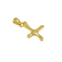 wholesale S925 Sterling Silver Korean Version Ins Indie Design Asymmetrical A-Z Pendant Collarbone Necklace for Women-X【18K Gold】 925 Silver