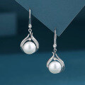 wholesale S925 Sterling Silver Ins Light Luxury Elegant Pearl Drop Necklace, Light Luxury Fashion Versatile Pearl Drop Earrings-0-2