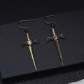 wholesale 925 Silver Dark Series Designer High-End Dagger Gothic Earrings with Natural Gemstones-0-1