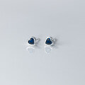 wholesale S925 silver women's small and delicate heart-shaped diamond-studded earrings, elegant student heart-shaped sweet ear accessories M02072-0-1