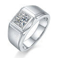 wholesale S925 Sterling Silver European and American Fashion Men's Ring Moissanite Diamond Ring Cross-Border Best-Seller Men's Ring-0-7