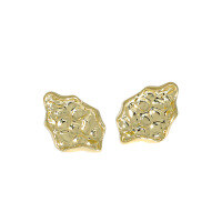 wholesale S925 Sterling Silver 7167 Korean Version Ins Style Minimalist Design Versatile Textured Crinkle Effect Earrings for Women-14K gold [with sterling silver ear plugs]  925 silver