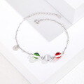 wholesale S925 sterling silver colored crystal bracelet for women with engraved rotating cat's eye beads, unique design Valentine's Day gift-0-6