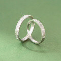 wholesale S925 Sterling Silver Fresh Sweet Ins Style Exquisite Tang Grass Pattern Leaf Line Couple Ring R02855-0-2