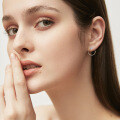 925 Silver D Color Moissanite Four-Prong Stud Earrings-0-0