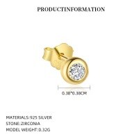 wholesale S925 Sterling Silver Small Square Zircon Snowflake Tassel Earrings for Women, Fashionable Classic European Geometric Earrings with a Luxurious and Advanced Feel-E5277_White Zirconium_18K Yellow Plated_Pair_With Small Flower Ear Cap 925 Silver