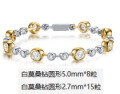 925 Sterling Silver Fashion Two-Tone Moissanite Bubble Jewelry, Fade-Resistant Elegant Bracelet-0-4
