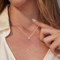 S925 Silver D Color Moissanite Three-Prong Single Stone Pendant Necklace-0-10