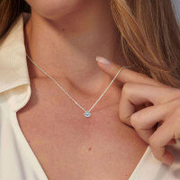 S925 Silver D Color Moissanite Three-Prong Single Stone Pendant Necklace-1-carat octahedron necklace [White Gold]  925 Silver