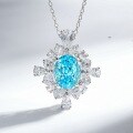 S925 Sterling Silver Full-Drill Pigeon Egg Necklace with High-Carbon Zirconia Lavender Pendant-0-1