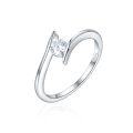wholesale S925 Sterling Silver Fashion Six-Claw 05ct D Color Moissanite Ring Passes Diamond Tester Instantly-0-2