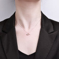 925 Silver Mermaid Tail Necklace with Moissanite for Valentine's Day-0-2