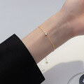 wholesale 925 Sterling Silver Minimalist Slim Gold-Plated Single Diamond Bracelet, High-End Sense Internet Famous Live Streaming Women's Hand Accessory S6272-0-1
