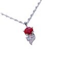 wholesale Metal material, Chao Xiaobai internet-famous small chic style elegant red corundum fox necklace for women, fashionable and versatile, high-end sense collarbone chain-0-4