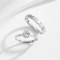wholesale S925 pure silver "Together Forever" couple rings, a pair of ins Korean-style minimalist brushed matching rings, 520 gift-0-3