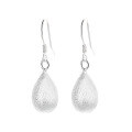 wholesale S925 sterling silver brushed matte teardrop earrings, fashionable and versatile for commuting, lightweight luxury style elegant earrings-0-4