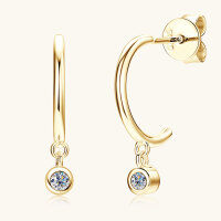 wholesale S925 sterling silver minimalist fashion earrings, niche design moissanite stud earrings for women, high-end tassel ear accessories wholesale-Gold>0.03 carats+0.03 carats