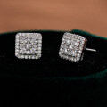 925 Sterling Silver Hip Hop American Style Moissanite D Color Earrings Unisex-0-0