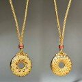 wholesale Sand gold auspicious and compass pendant unisex adjustable necklace cord sweater chain wholesale-0-0