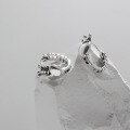 wholesale S925 Sterling Silver 098 Korean Version Ins Small and Unique Design Vintage Crown Heart-shaped Chain Ear Clips for Women-0-1