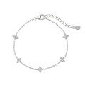 wholesale S925 Sterling Silver Light Luxury INS Style Women's Bracelet with Delicate Four-Leaf Clover and Heart Love Design, Minimalist and Elegant-0-5