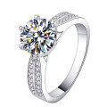 S925 Sterling Silver 1-Carat Classic Brilliant Moissanite Engagement Ring-0-3