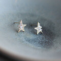 wholesale 9K Gold Korean Wholesale Mini Star Pure 9K Gold with Diamond Stars-0-4