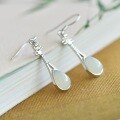 wholesale Gold-plated 925 silver inlaid with Hetian jade earrings, with certificate, Hanfu cheongsam ear drops, personalized waterdrop jade ear accessories-0-2