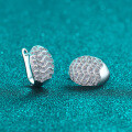 S925 Sterling Silver Full Moissanite Wave Pattern Ear Clips, Elegant and Luxurious-0-0