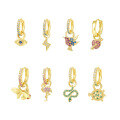 wholesale S925 Sterling Silver Small Batch Design Colorful Zircon Earrings For Women,-0-0