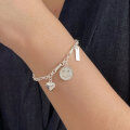 wholesale S925 Sterling Silver Smiley Face Bracelet for Women, Ins Minimalist Small Aesthetic, Simple and Understated Love Hand Jewelry, Korean Style-0-0