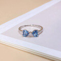 wholesale S925 red elk body ring with bow zircon, minimalist gemstone, fashionable and versatile for daily wear, unique design-0-5