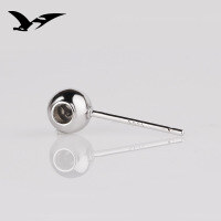 wholesale Metal Material 925 Silver Earring Spacer Beads Round Beads Perforated DIY Jewelry Accessories Wholesale Single Order Does Not Ship-4M ear needle glue beads