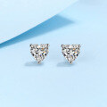 wholesale Pt950 gold-plated 925 silver heart-shaped earrings for women with fancy-cut moissanite, a gift for girlfriend or best friend, wholesale from manufacturer-0-0