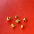 wholesale S925 silver gold-plated small spacer beads DIY bracelet necklace accessories pure silver large hole beads Fu character star weaving accessories-0-3