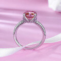 wholesale 925 Silver Live Stream Edition Padparadscha 8*8mm Goddess Pink Bud Gentle Style Ring Loop-0-2