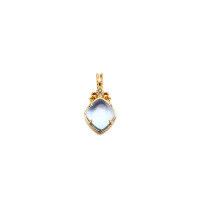 wholesale [Pure Silver] Autumn New Necklace, Light Retro Minimalist Floral Crown Blue Topaz Pendant, Versatile Fashion Collarbone Chain-Sky Blue Topaz Pendant 925 Silver