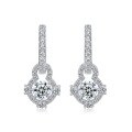 wholesale S925 Sterling Silver New Minimalist Moissanite Earrings for Women, Fully Set with Colored Gemstones, High-End Earrings, European and American Luxury Fashion-0-6