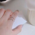 wholesale Silver minimalist wave plain ring for women, versatile small design with a-0-3