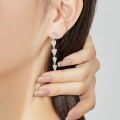 wholesale S925 Sterling Silver Korean and Japanese Hit Waterdrop Bow Zircon Inlaid Luxury Elegant Geometric Earrings-0-2
