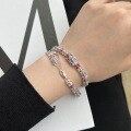 wholesale S925 Sterling Silver Cross-Border Light Luxury Women's Bracelet with High-End Colorful Zircon Inlay, Dopamine Full Diamond Exquisite Hand Accessory-0-2