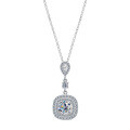 Sterling Silver Summer Pendant Necklace with Micro-Pavé Moissanite-0-3