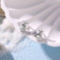 wholesale S925 Sterling Silver Summer New Earrings for Women, Starfish Shell Design with Zircon and Pearl Inlay, Fresh and Elegant Style-0-1