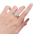 wholesale S925 Silver Ring with Sparkling Asscher Cut 8*8mm White Simulated Diamond for Women, Ladies' Gift Live-0-4