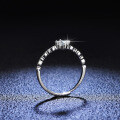 Silver Moissanite Ring Four Prong Sparkling Diamond-0-1