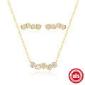 wholesale S925 Sterling Silver Opal Heart Diamond Accent Versatile Necklace Earring Set-0-7