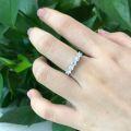 wholesale 925 Silver Classic Seven-Star Diamond Five-Row Ring Korean Style Fashion Princess D Color Ultra-White Moissanite Ring for Women-0-6